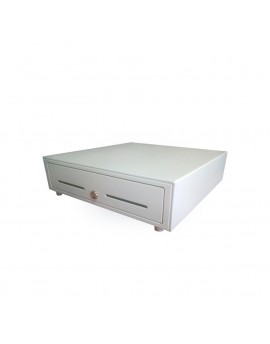 410 HQ-W - Automatic cash drawer 41x41 cm, 4 bill compartments, 8 coin drawers, RJ12, 24V, white